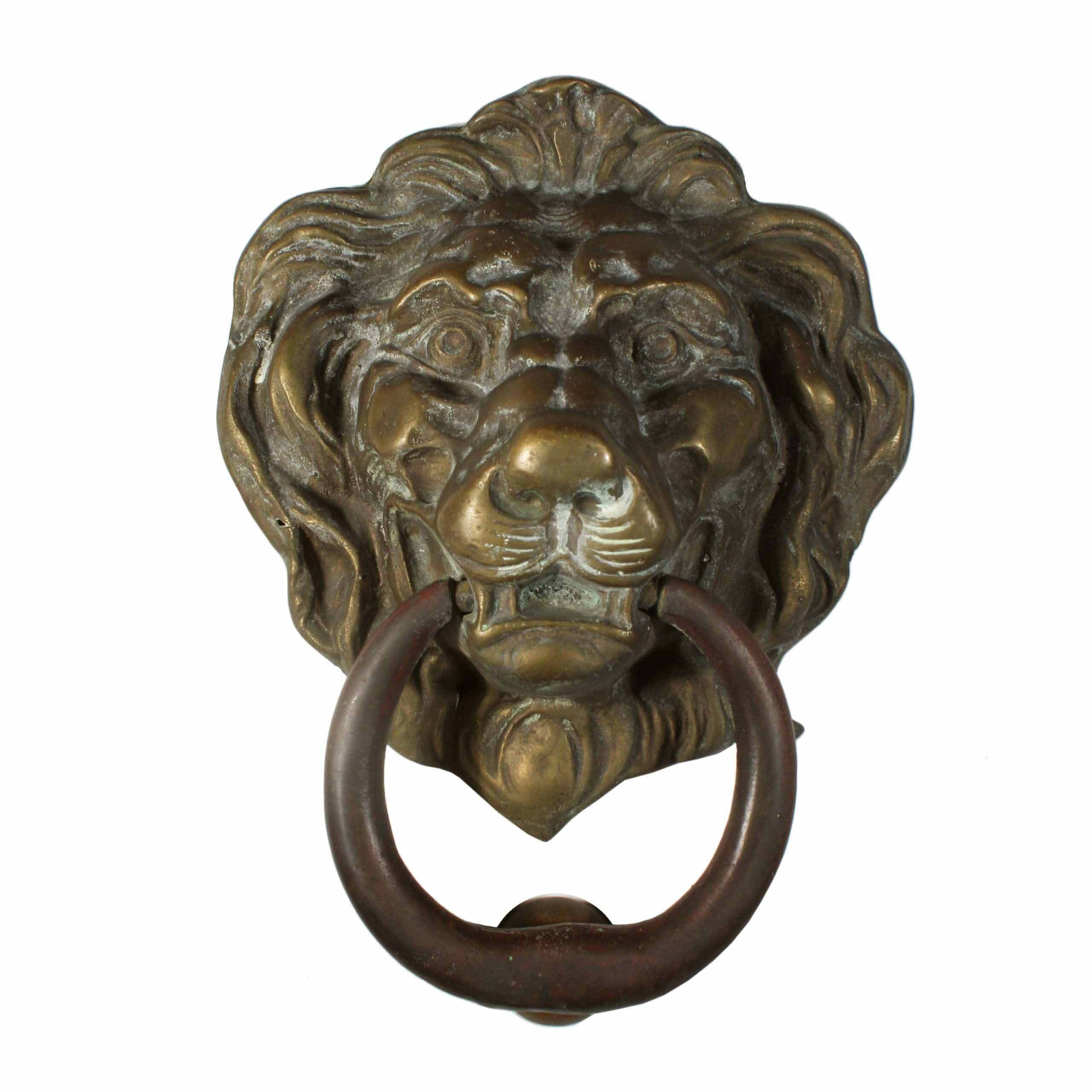 Antique door knocker, $375, at Preservation Station | Image: Preservation Station Lion door knocker from Preservation Station