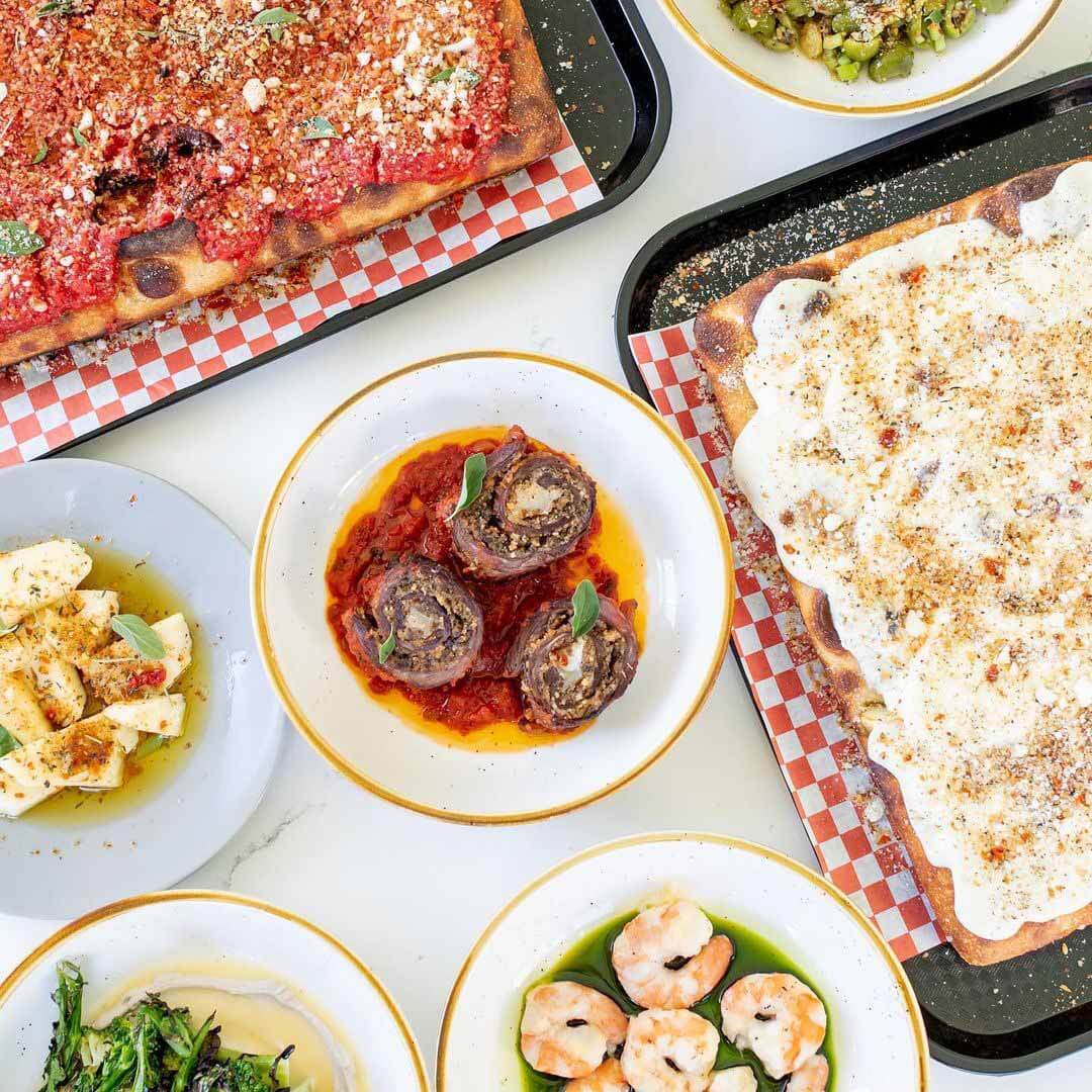 Selection of Italian dishes from St. Vito Focacciaria
