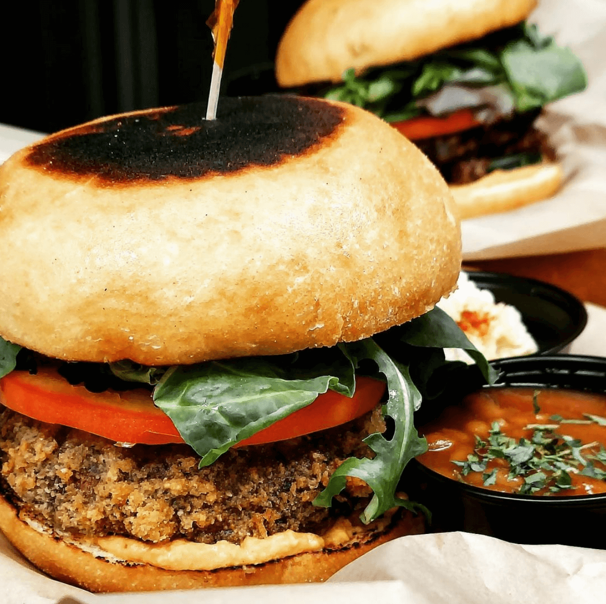 Burger from Flying Sobie's Gourmet Kitchen