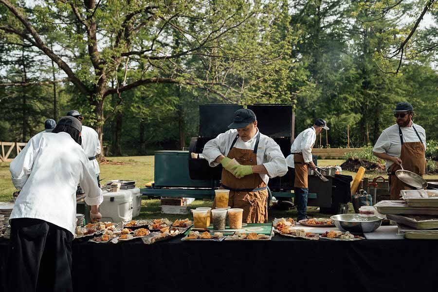 Katie and Marshall Wedding Home Place Pastures White Pillar Catering