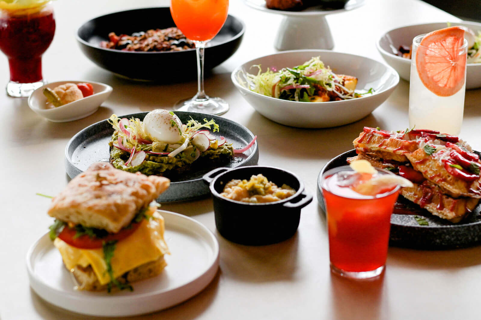 Brunch at Zeppelin is one of many culinary experiences to look forward to this month in Music City! Image: Zeppelin Sampling of brunch dishes from Zeppelin