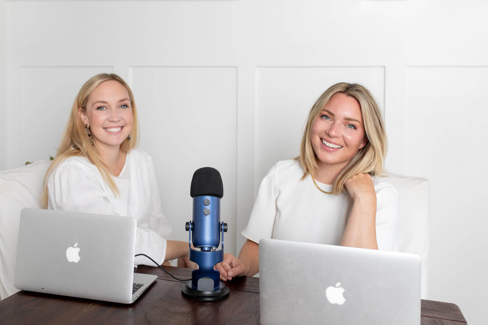 "I love our podcast," says Sarah. "We’ve played to our strengths, and that’s gone hand-in-hand with the pregnancy, too." Image: Jessica Amerson Talk to Me Sister podcast hosts, Sarah Sharp and Cathey Stoner