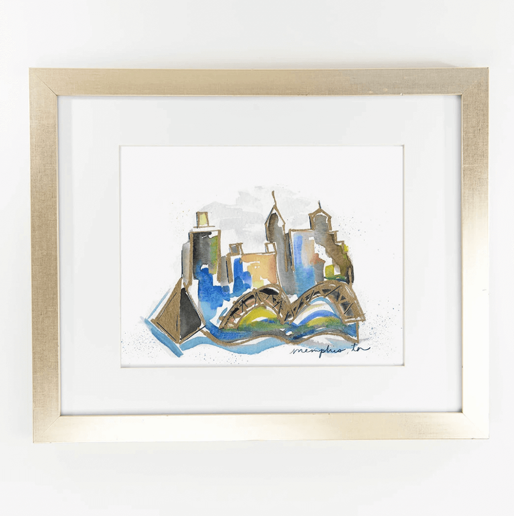 Memphis watercolor art print