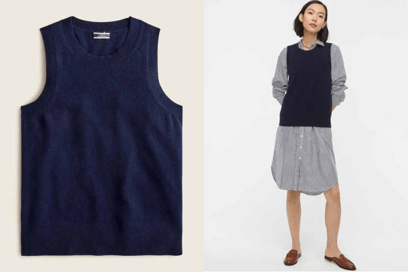 Navy sweater vest from J.Crew