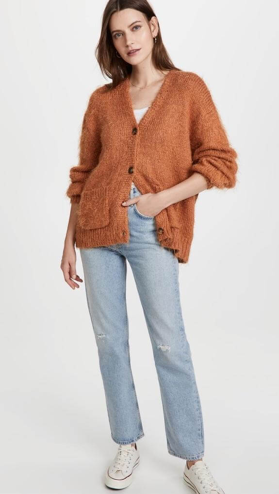 Orange cardigan from Free People