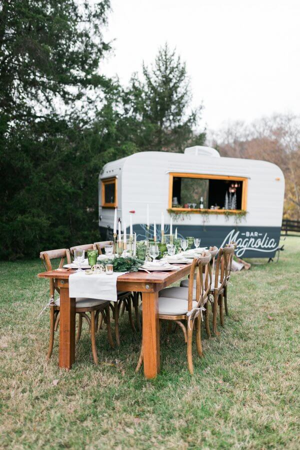 A private dining experience including the Bar Magnolia mobile bar.