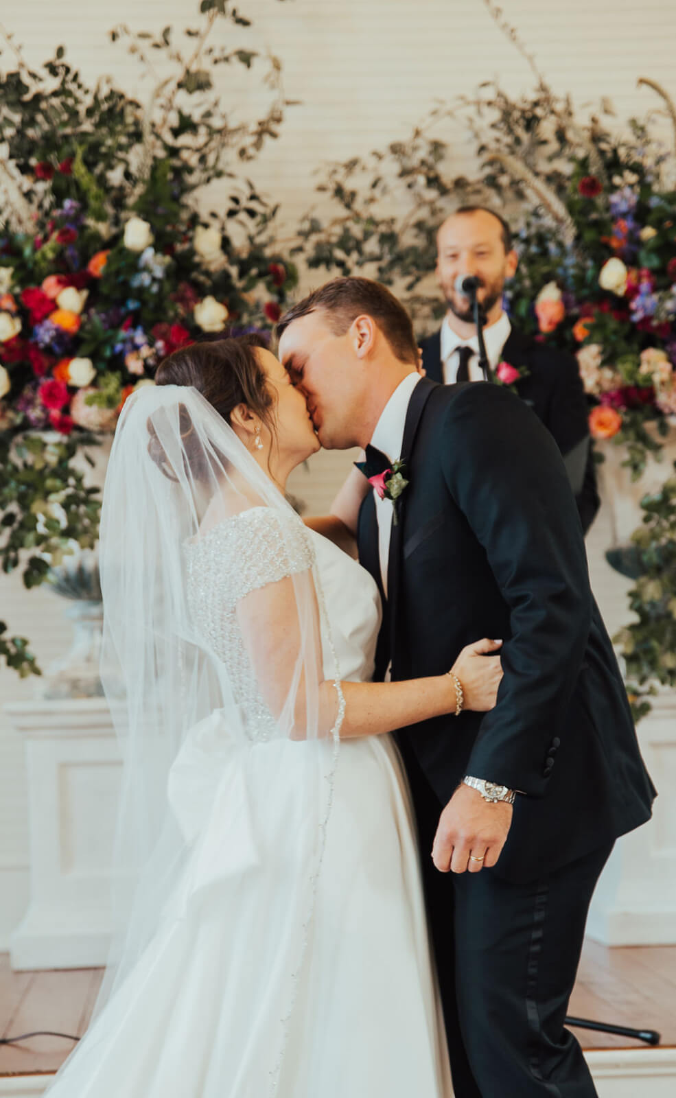 Sara and Corey Wedding Day Kiss