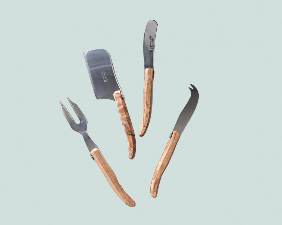 set of four cheese knives