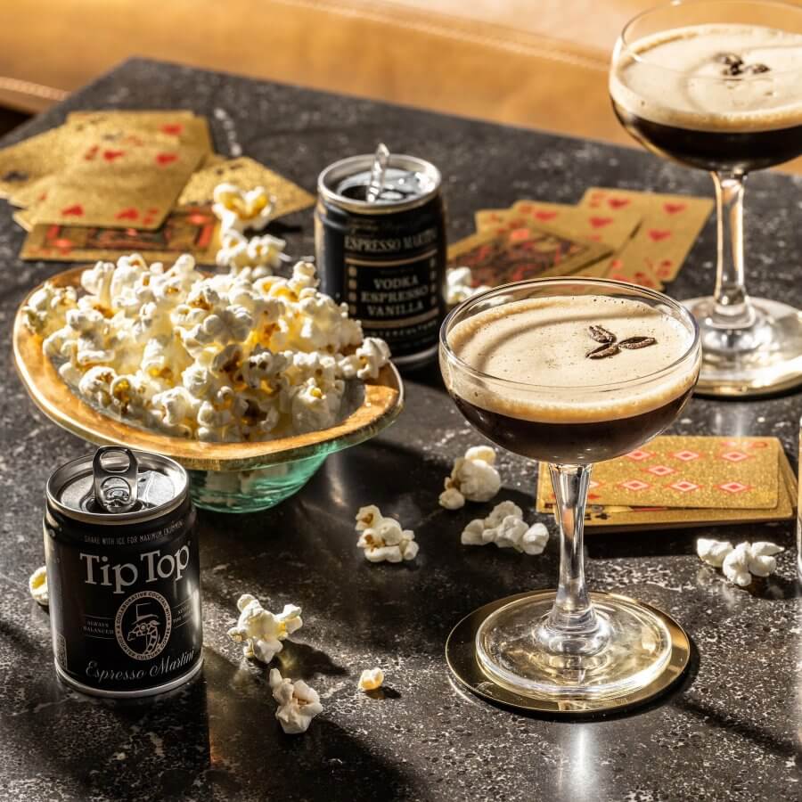 tip top cocktail espresso martini and snacks