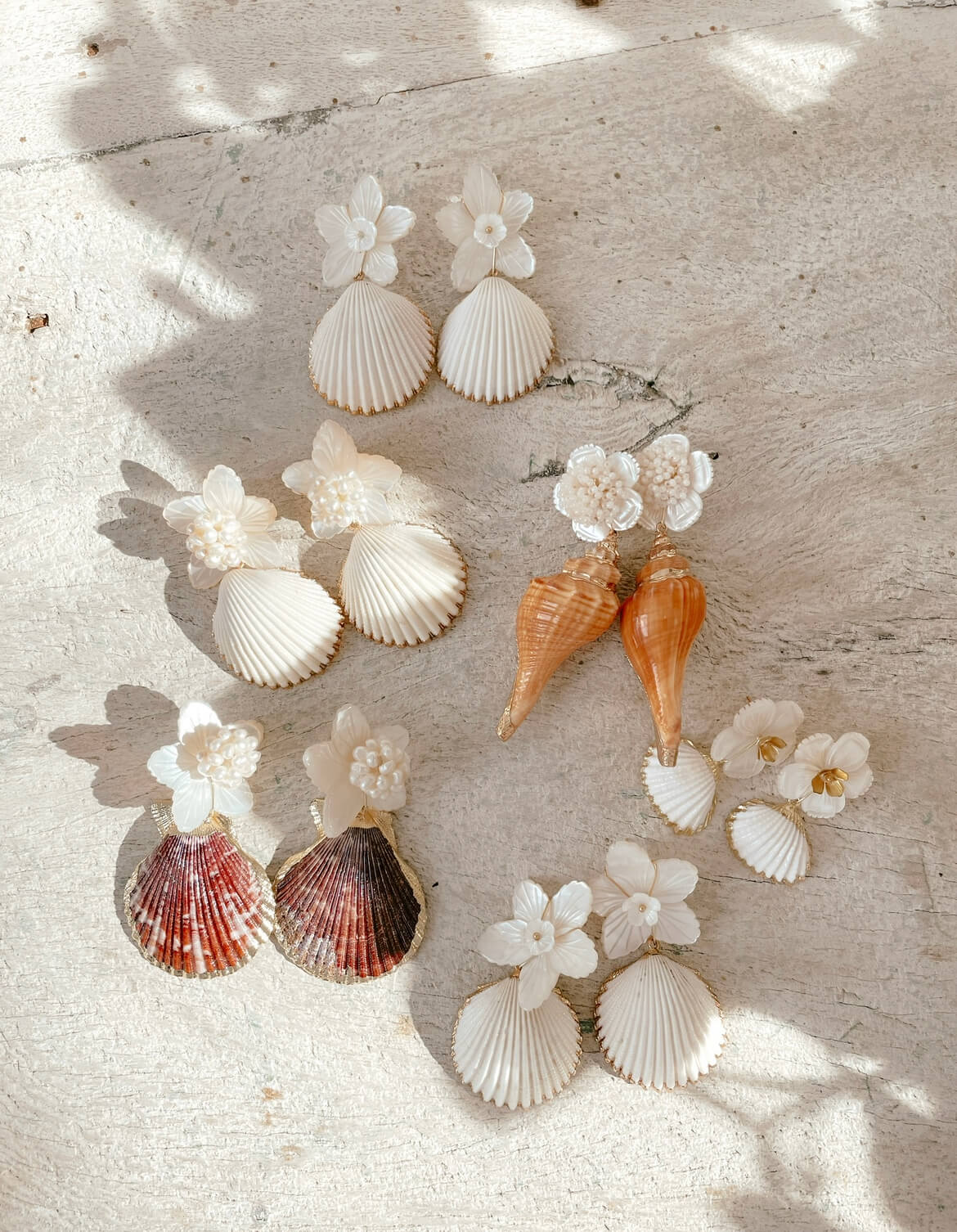 Seashell earrings from Hops & Bun Co.