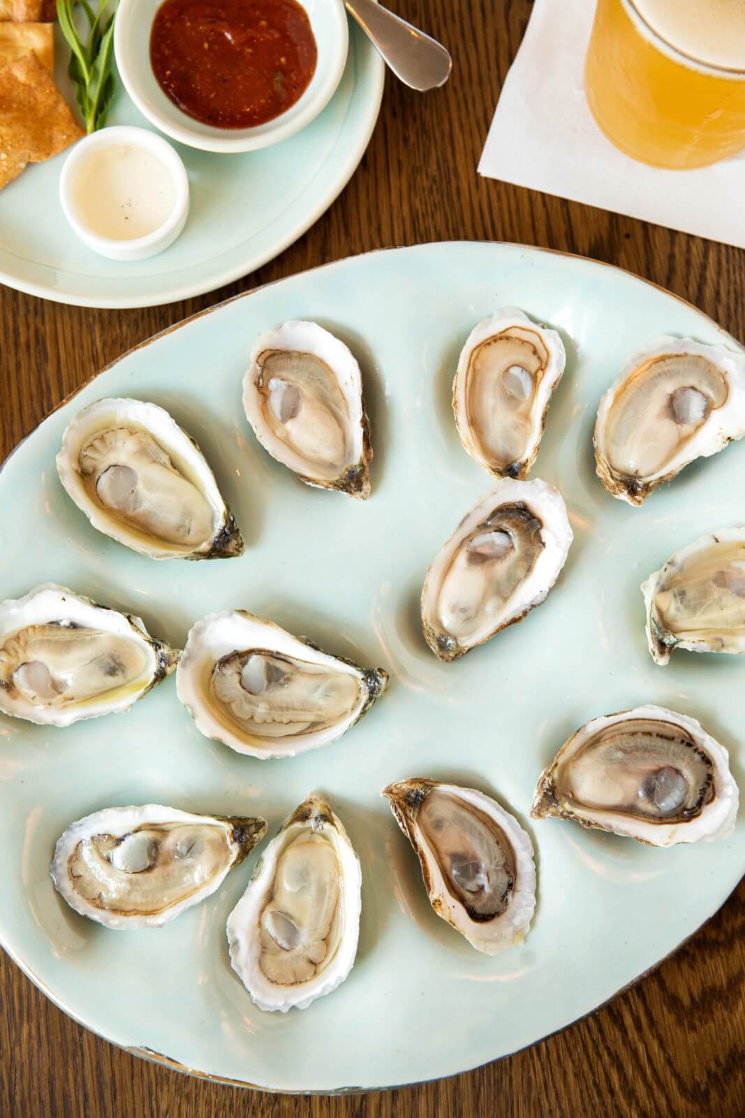 Plate of oysters from Seabird in Wilmington, NC