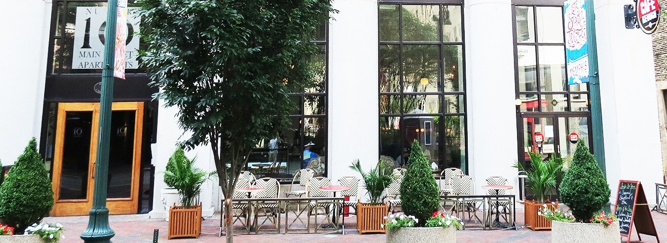 outdoor patio coffee shop dining area