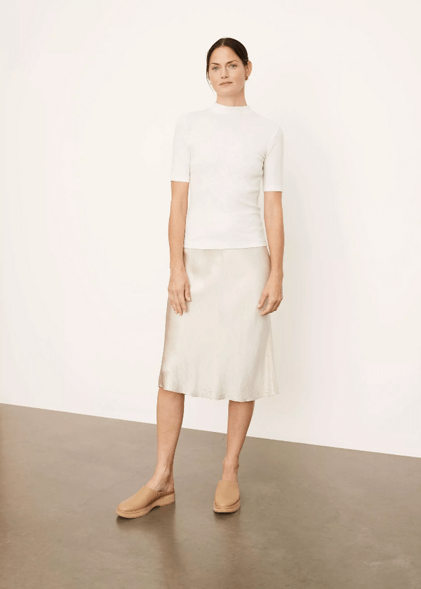 white elbow length tee by Vince