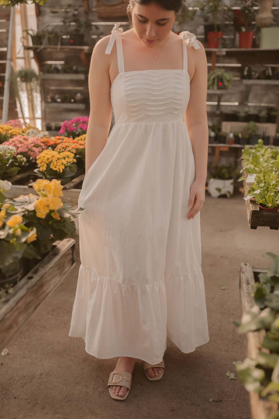 white maxi dress