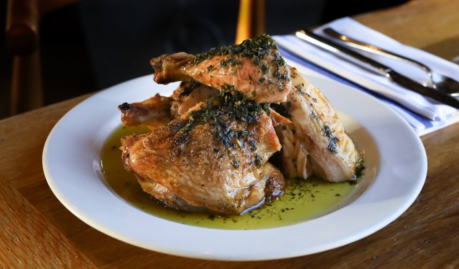 Roasted chicken with jalapeño salsa verde