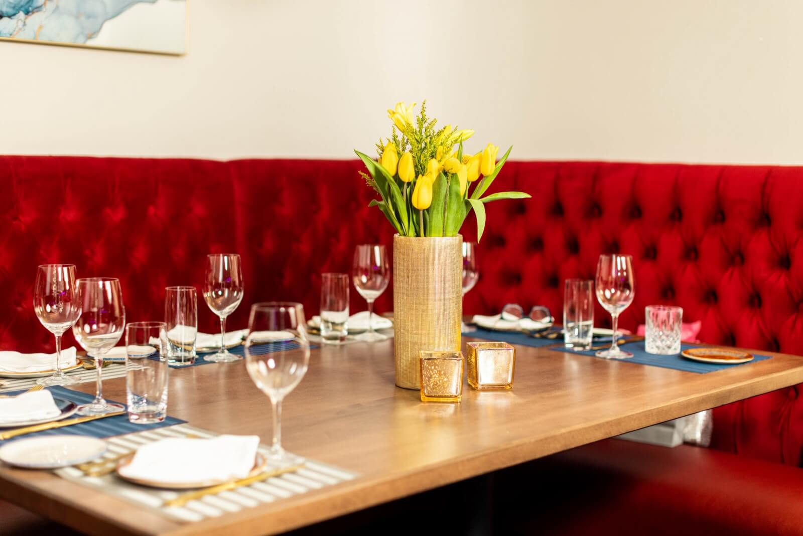 Table setting at La Stella, a new Southern restaurant