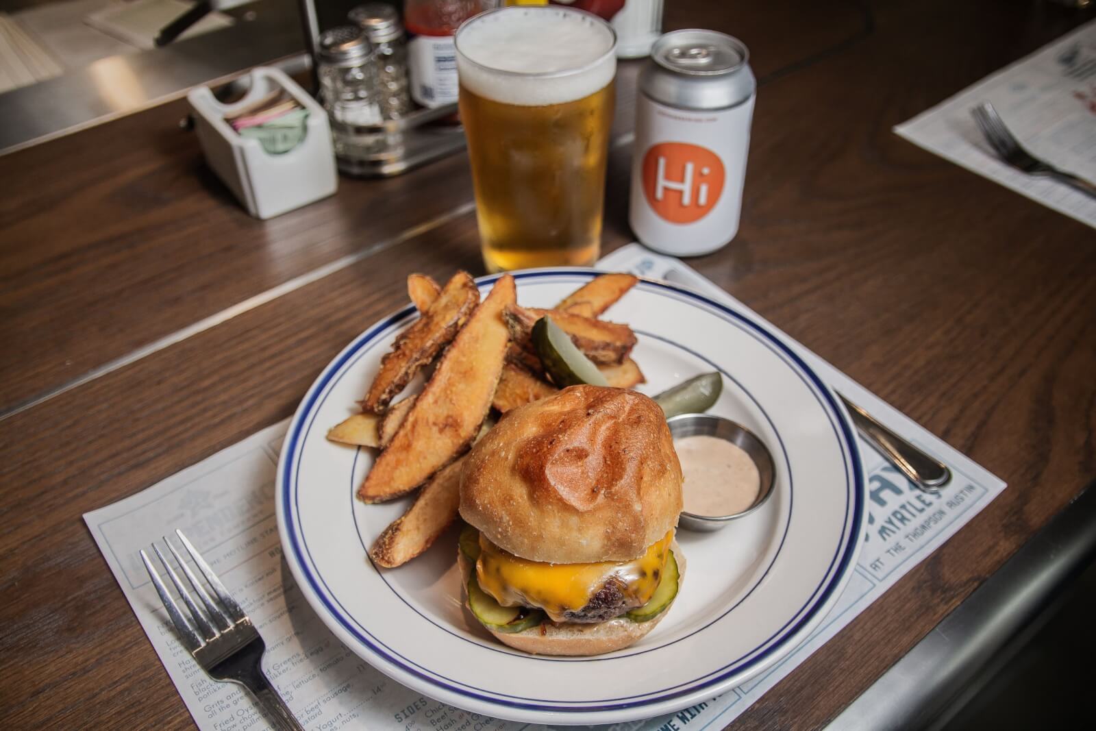 Burger and fries from The Grey Market, a new Southern restaurant