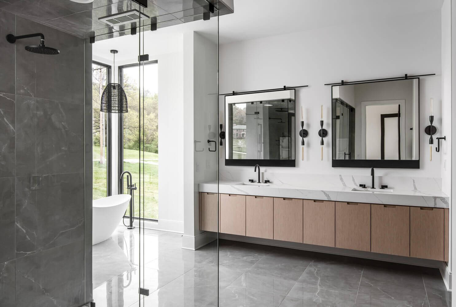 Primary bathroom by Sabia Construction