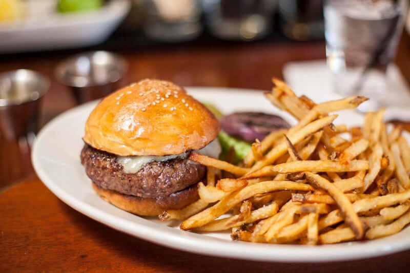 Chez Fonfon Burger with fries