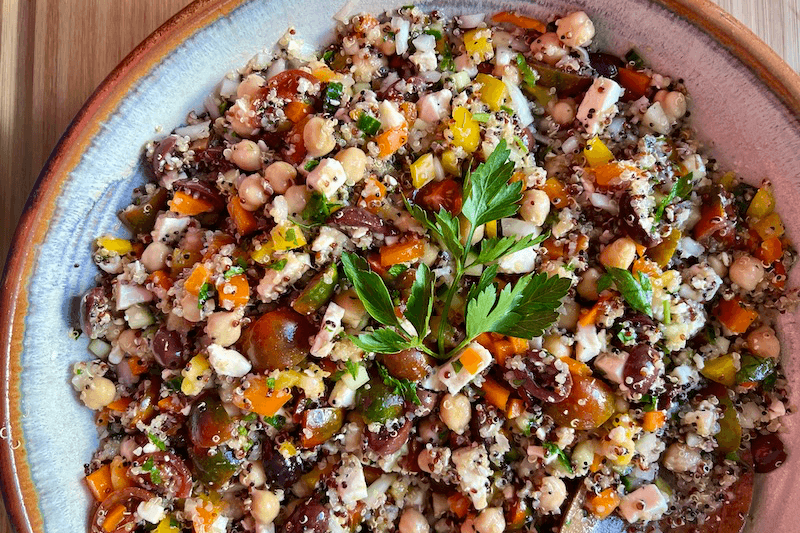 12 Easy Salad Recipes for Summer - 12 Close-up of Greek quinoa salad recipe