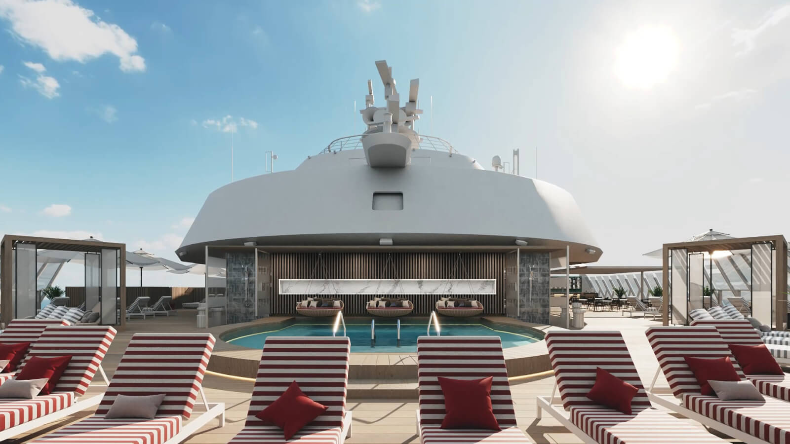 Rendering of The Retreat pool deck on Celebrity Beyond℠