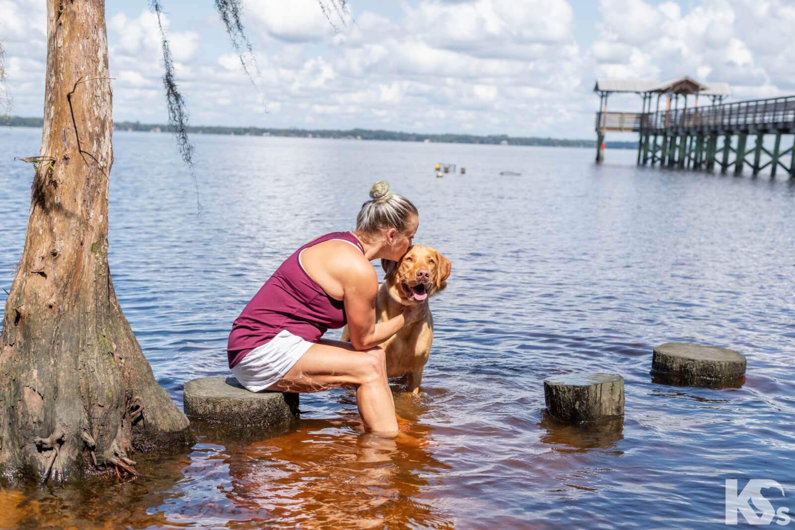 Mindy and Tioga, at the lake