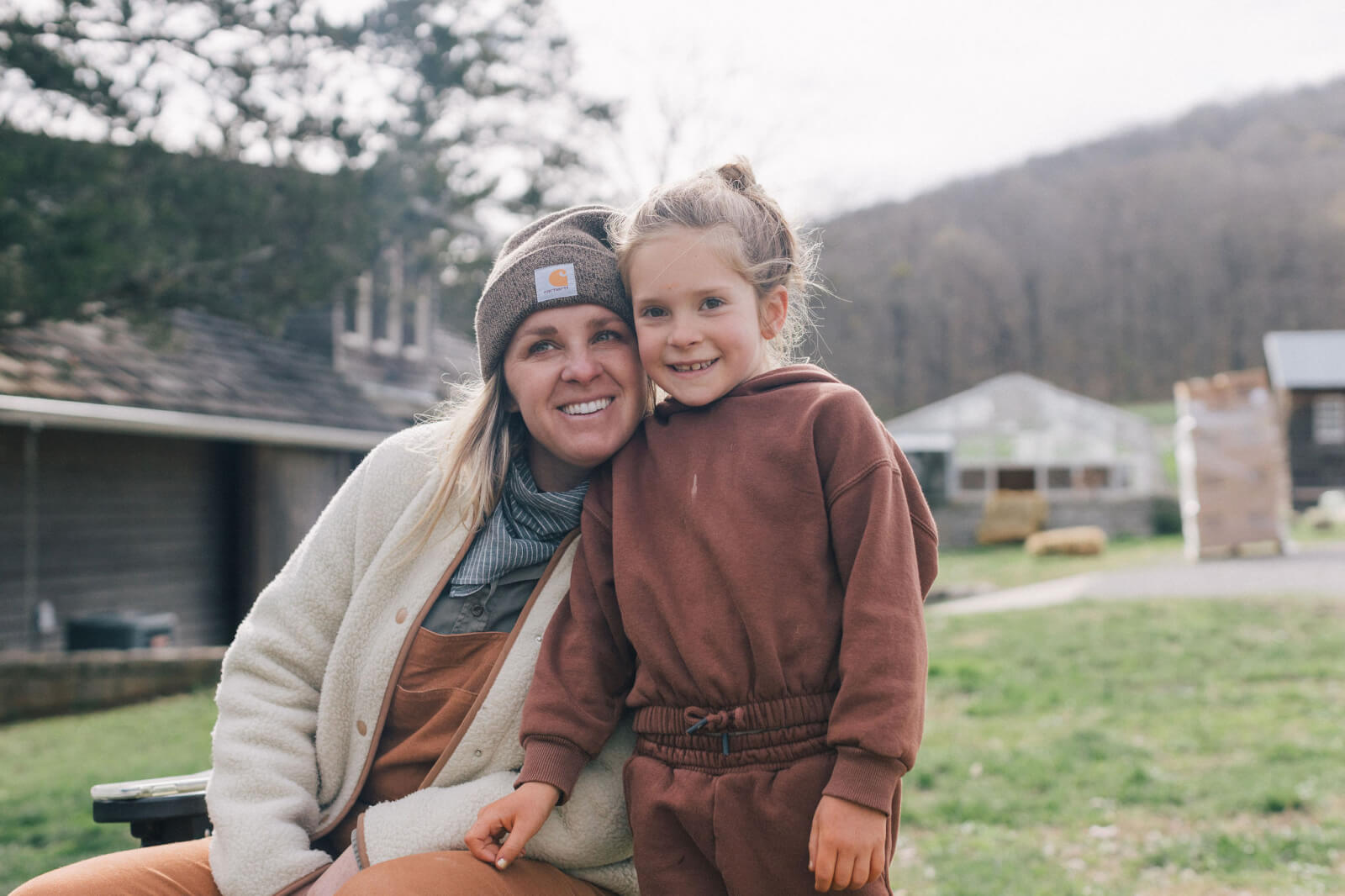 Lauren Palmer and her daughter at Bloomsbury Farm