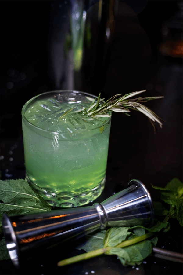 The "Green Code" signature cocktail from Brugada