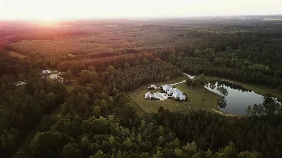 Aerial shot of Mississippi land for sale