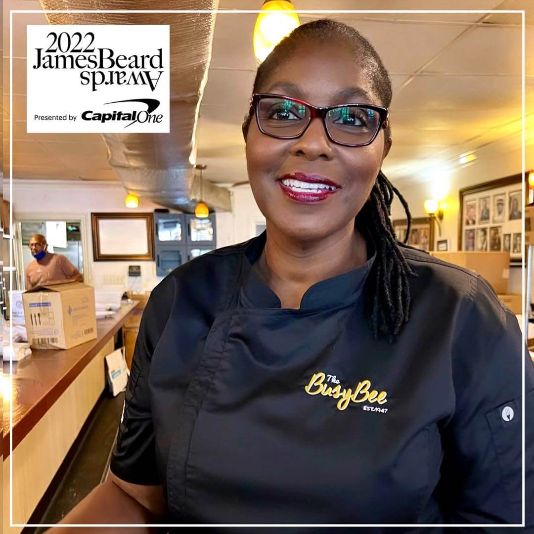 Tracy Gates of Busy Bee Cafe, a winner at the 2022 James Beard Awards