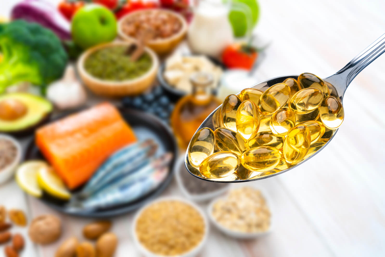 fish oil capsules and omega 3 rich foods