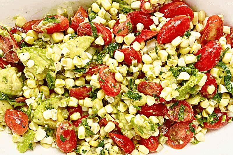 12 Easy Salad Recipes for Summer - 9 Avocado, corn, tomatoes, and basil salad