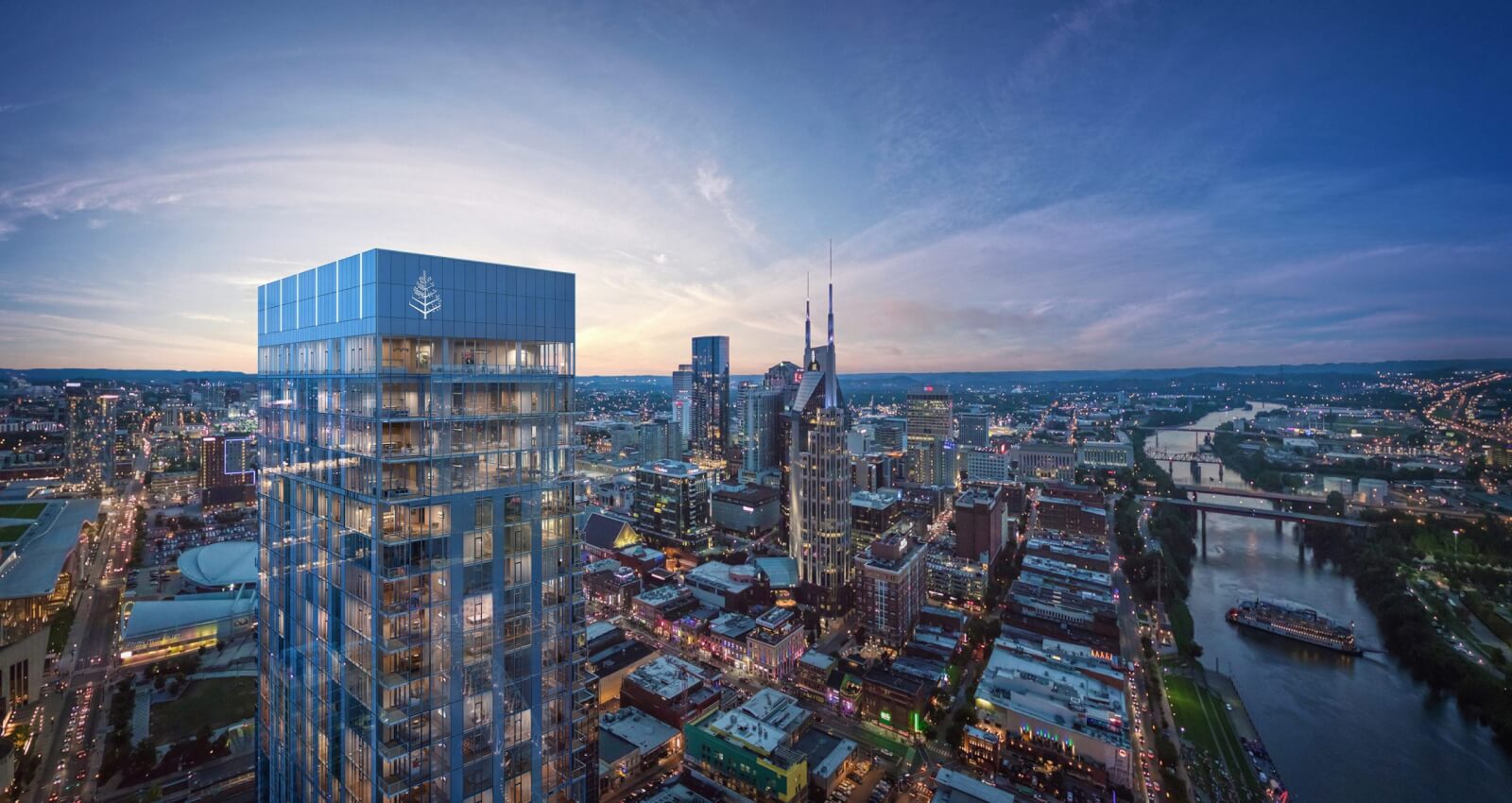 Aerial view of the Four Seasons Hotel. 