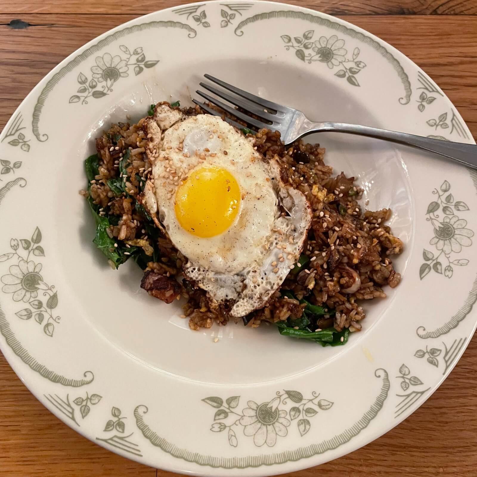 rice with fried egg