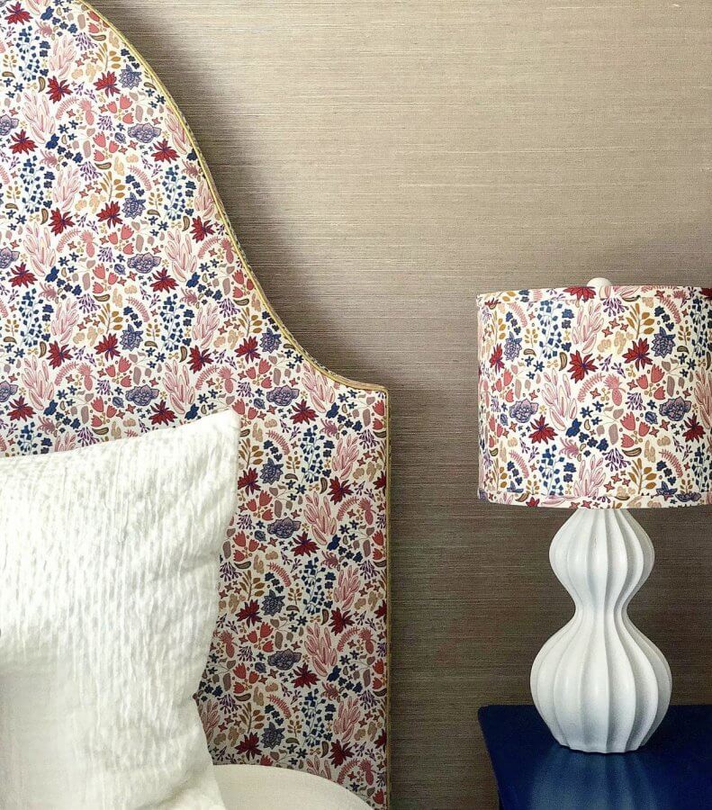 House of Harris matching floral headboard and lamp shape