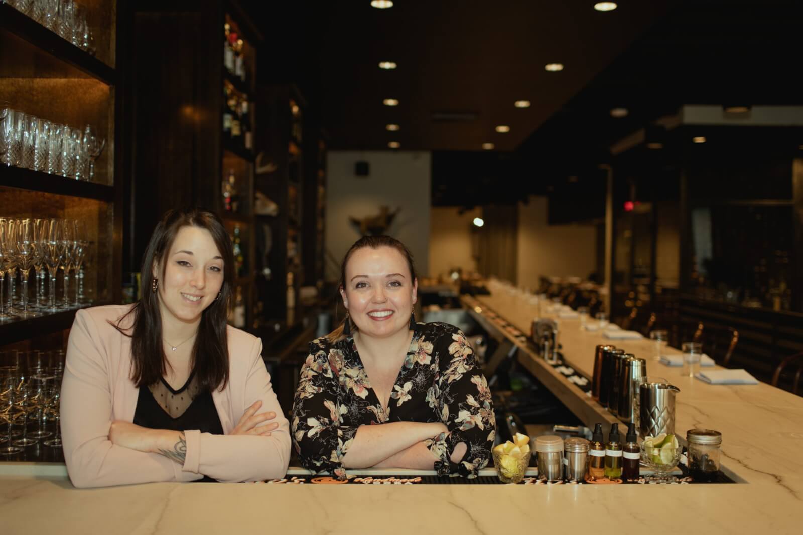 Hannah Smarr and Kristine Brown at Helen bar
