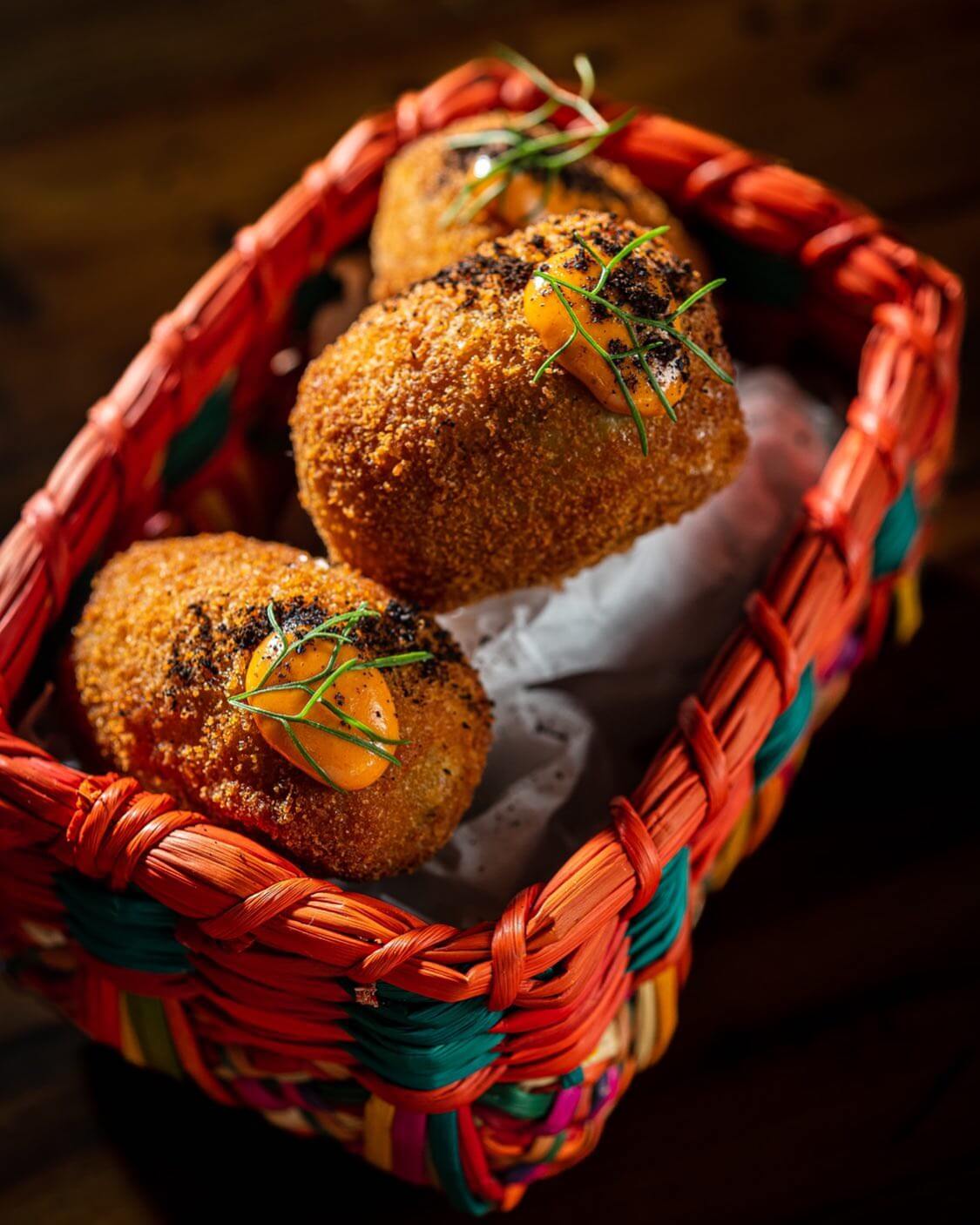 Basket of croquetas.