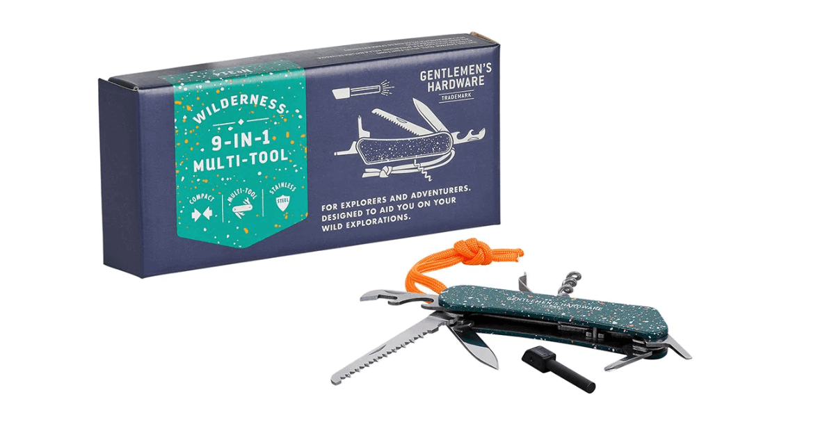 Adventure-ready multi tool in branded gift box