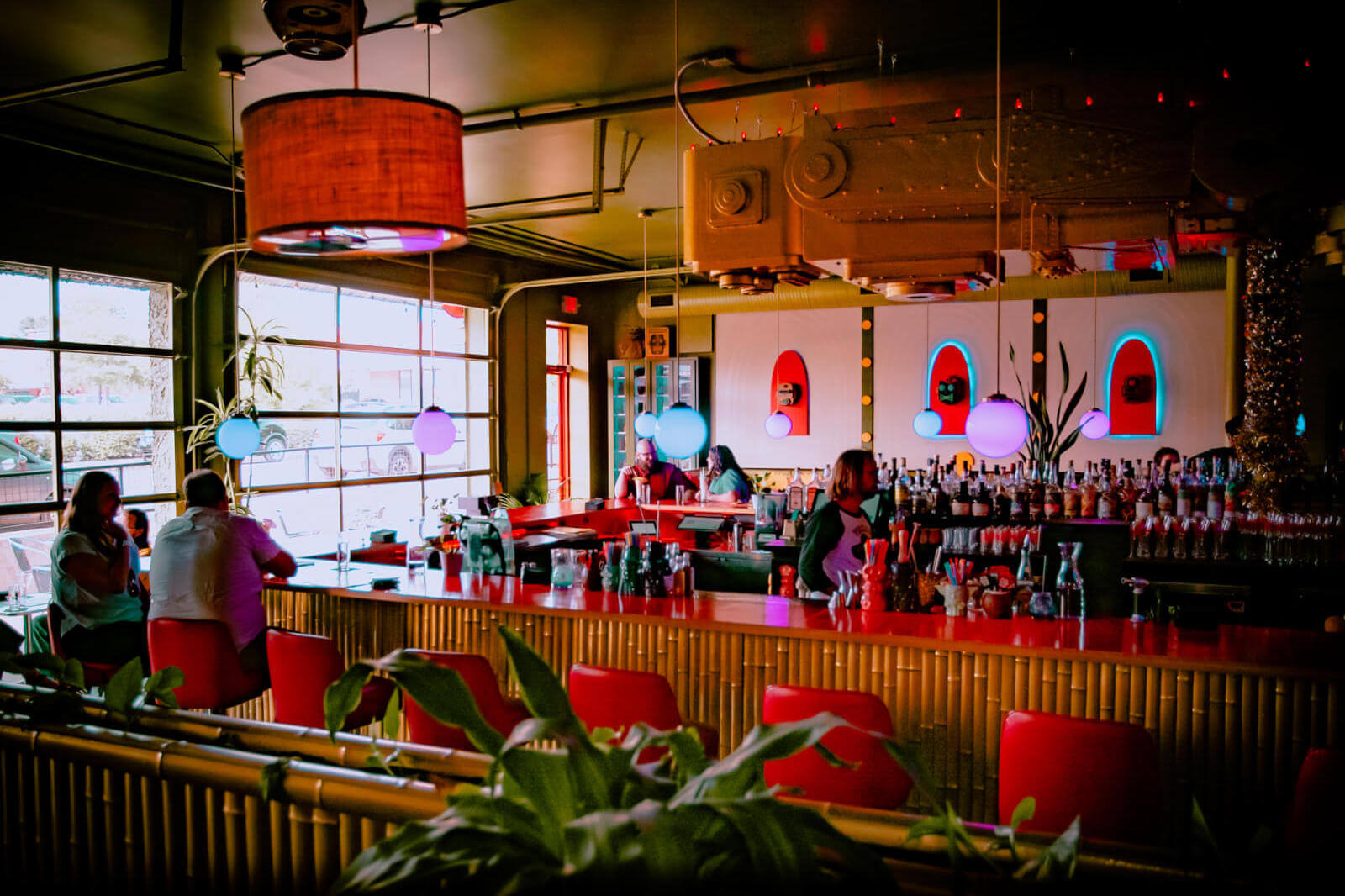 interior photo of tiki-inspired bar