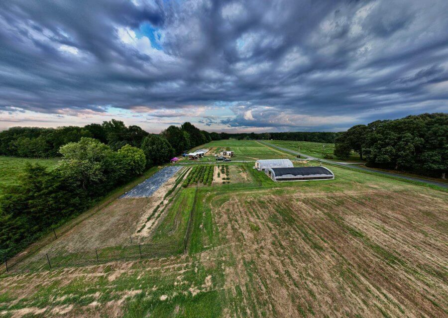 Green Heffa Farms from above in Liberty, NC
