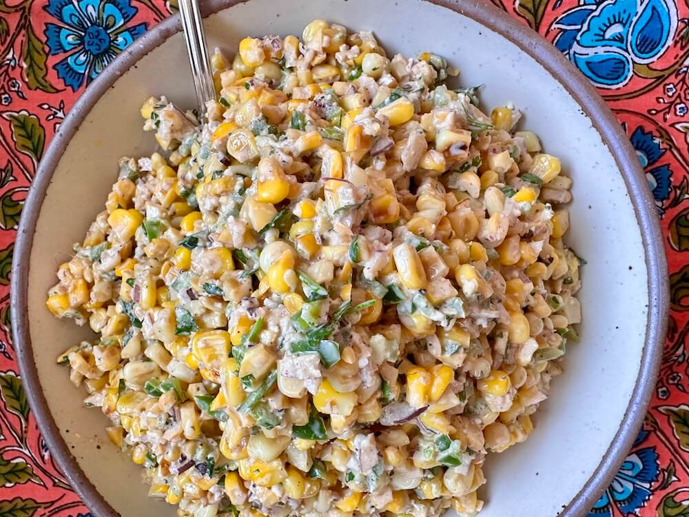 The Mexican Street Corn Is all stirred up and ready to eat!