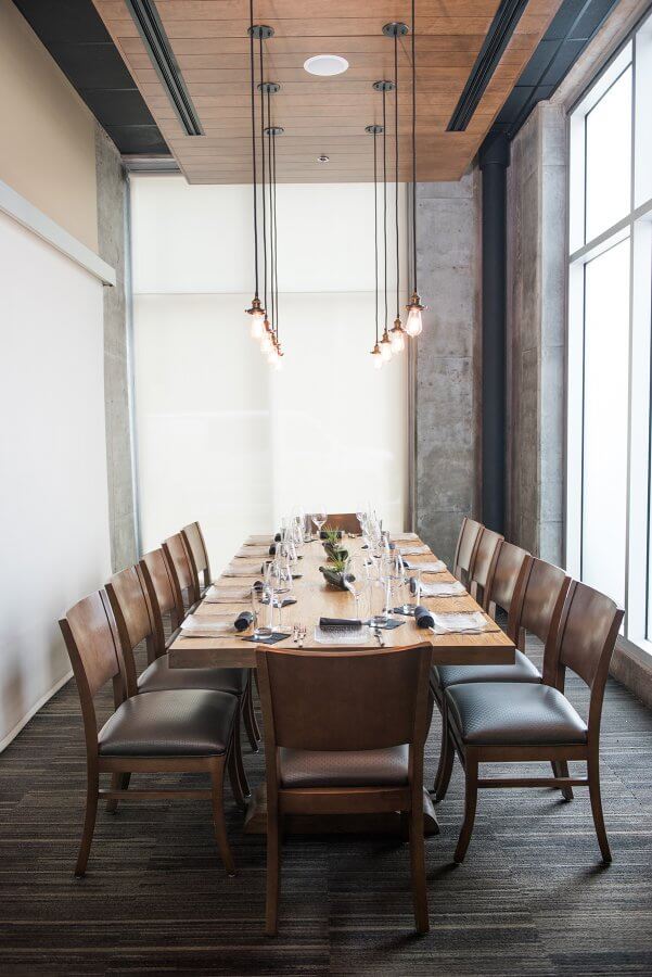 A bright private table at etch in Nashville. 