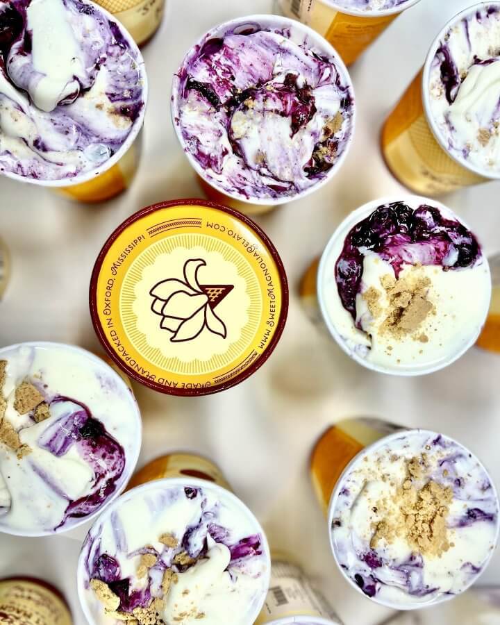 Ice cream pints from above