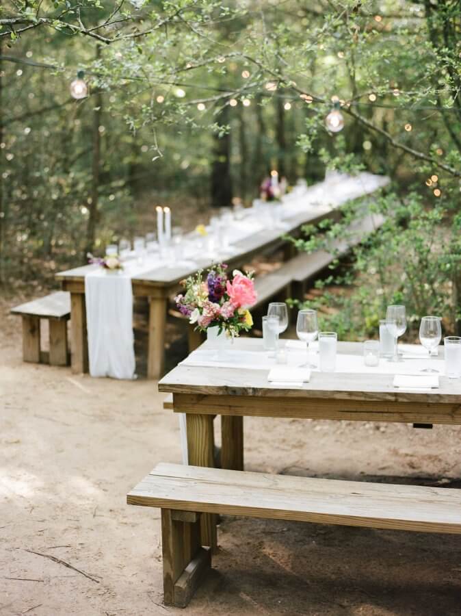 Outdoor dining on a farm