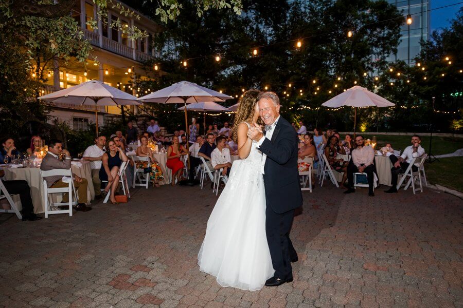 Bride and father dancing first dance