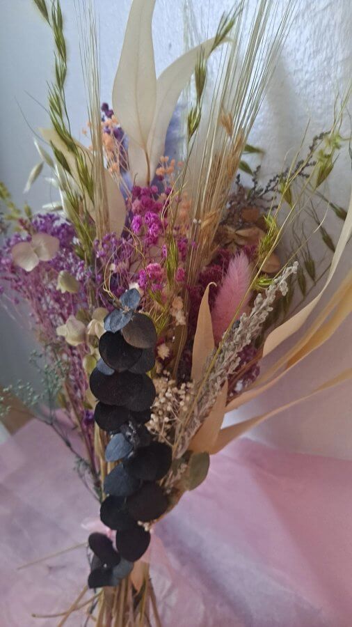 Bouquet of colorful dried flowers