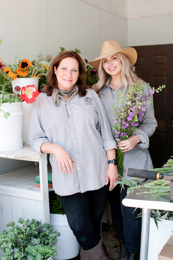 Two women posing