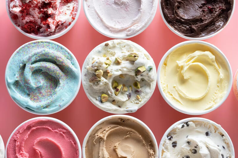 pints of assorted ice cream