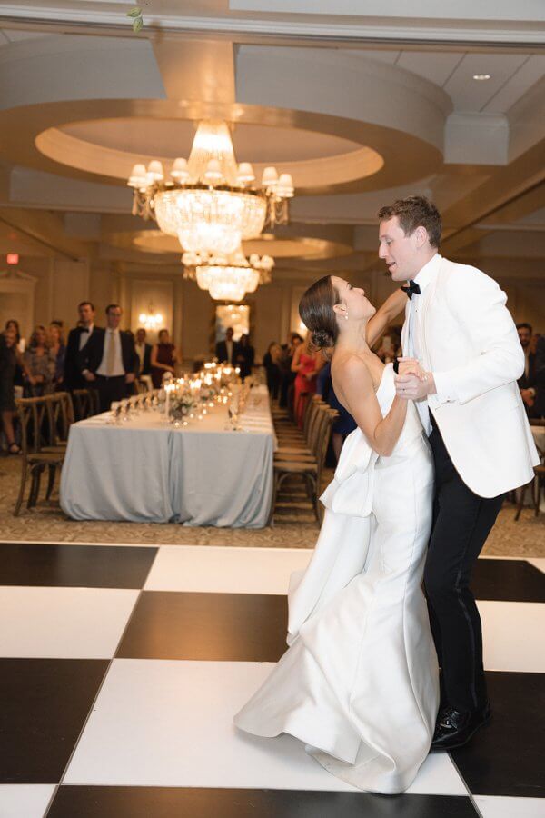 Bride and groom dancing at their wedding