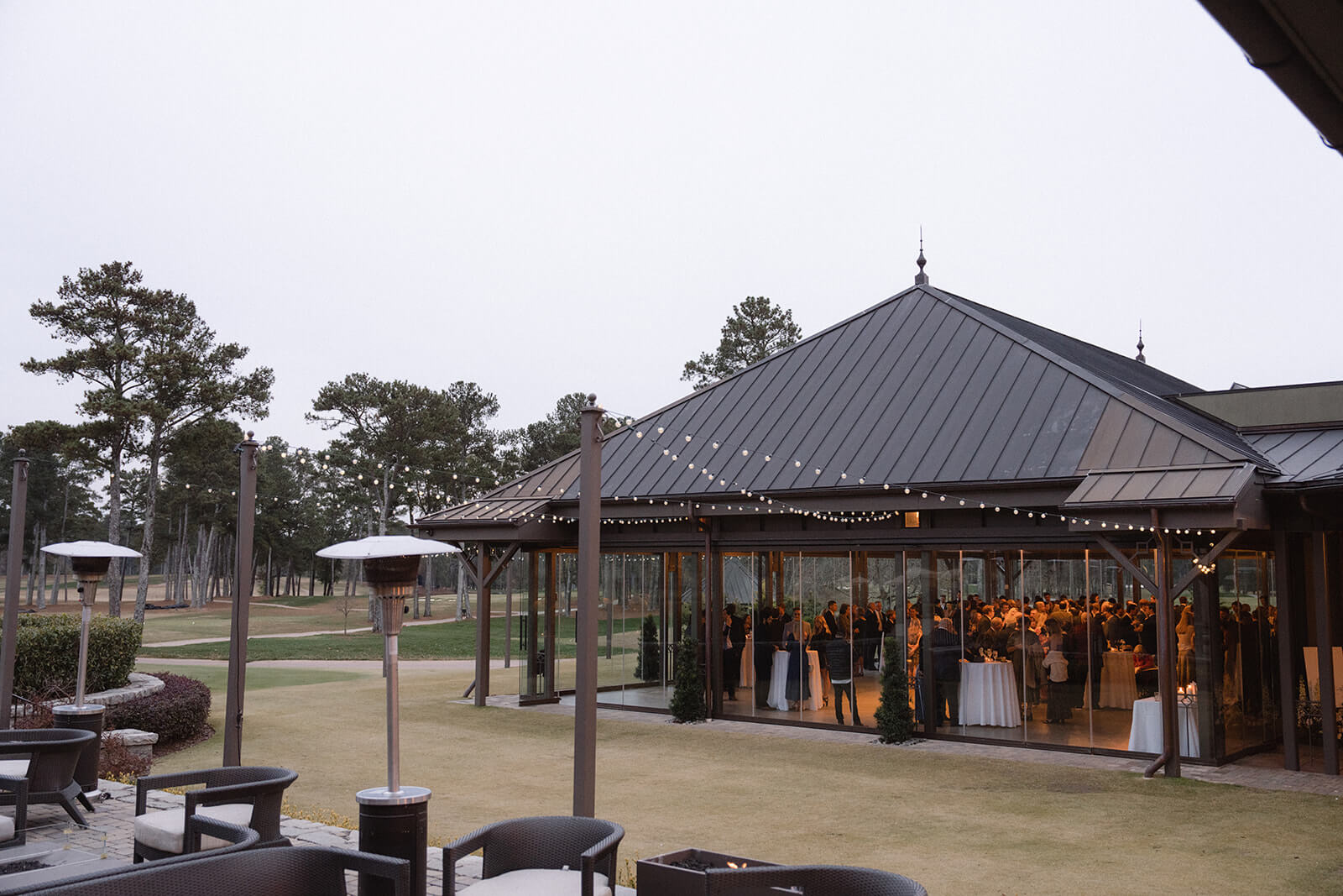 outdoor space at wedding reception